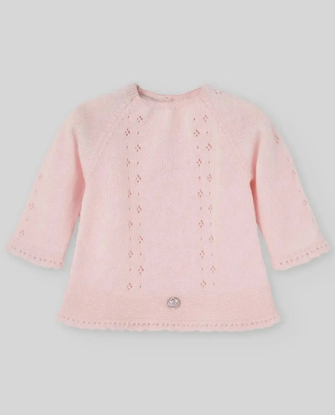 Blue Almonds Ltd KNIT NEWBORN SWEATER ESSENTIA V26 - Pastel Pink Paz Rodriguez