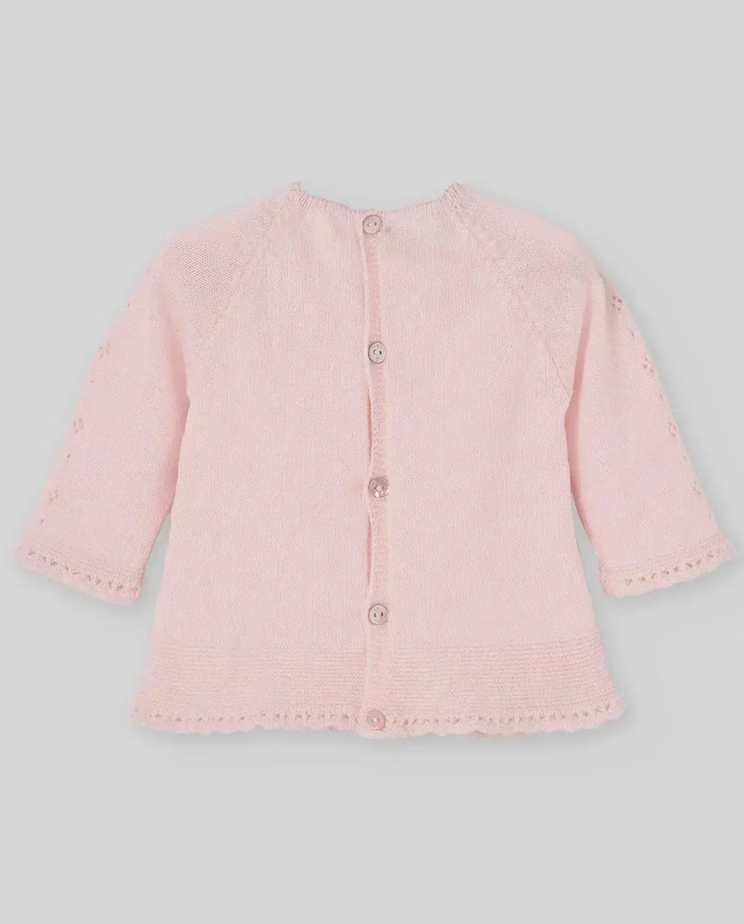 Blue Almonds Ltd KNIT NEWBORN SWEATER ESSENTIA V26 - Pastel Pink Paz Rodriguez