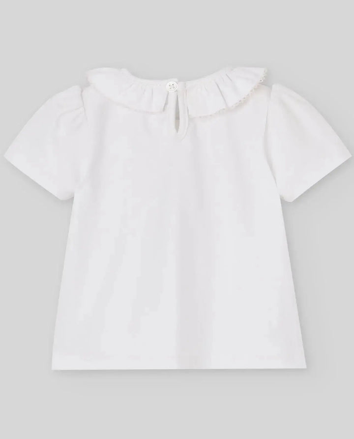 Blue Almonds Ltd KNIT INFANT GIRL T-SHIRT CUA CUA - White Paz Rodriguez