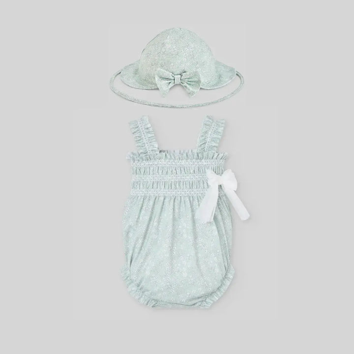 Blue Almonds Ltd Baby Girls Swimsuit Set in Botanical Sage Paz Rodriguez