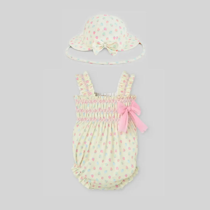 Blue Almonds Ltd Baby Girls Swimsuit Set in Vintage Lemon & Sweet Berries Paz Rodriguez