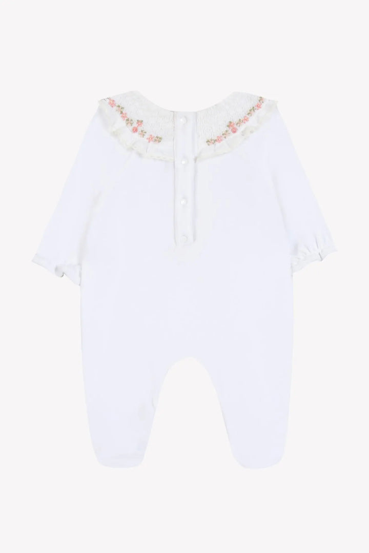 Blue Almonds Ltd Baby Girls Velour Floral Embroidered Babygrow Tartine et Chocolat