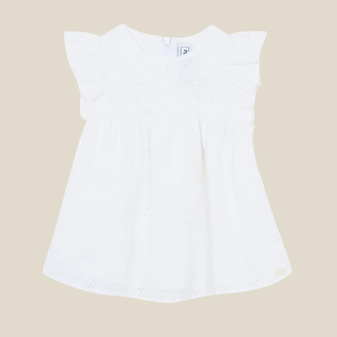 Blue Almonds Ltd Baby Girls White Anglaise Dress Tartine et Chocolat