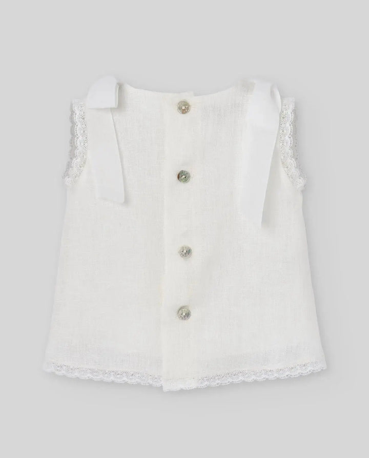 Blue Almonds Ltd Baby Girls Woven Dress in Cream with Flowes Paz Rodriguez