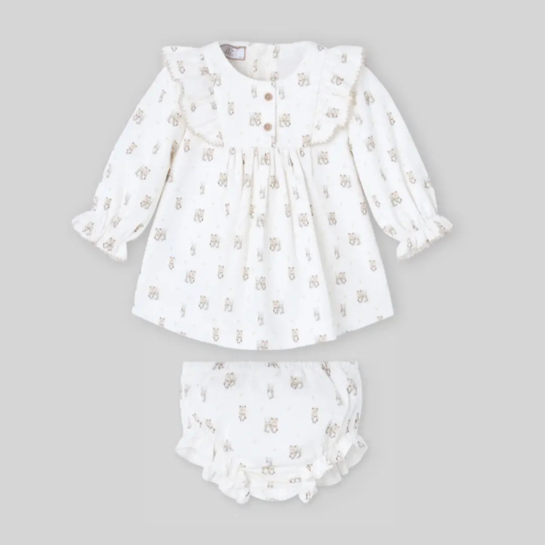 Blue Almonds Ltd Baby Girls Woven Dress Set in Chalk Yellow Paz Rodriguez