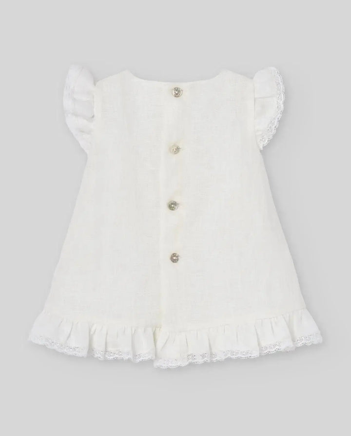Blue Almonds Ltd WOVEN NEWBORN DRESS ALEGRA - Cream Paz Rodriguez
