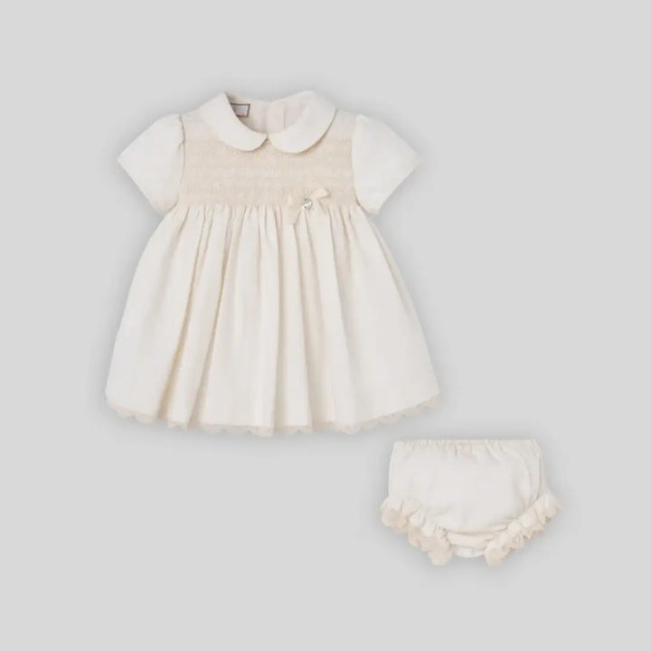 Blue Almonds Ltd Baby Girls Woven Dress Set in Winter Cream Paz Rodriguez