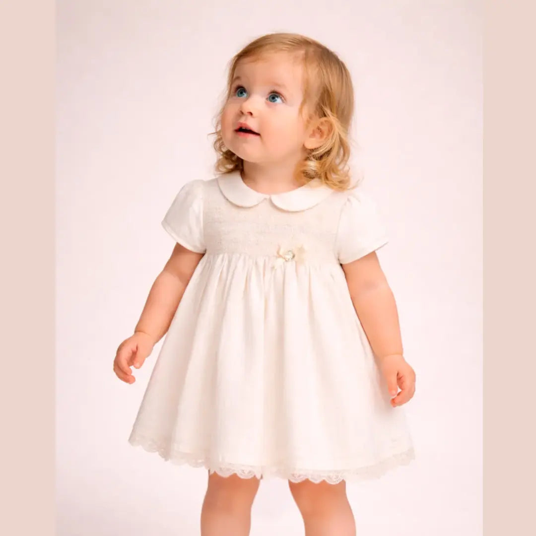 Blue Almonds Ltd Baby Girls Woven Dress Set in Winter Cream Paz Rodriguez