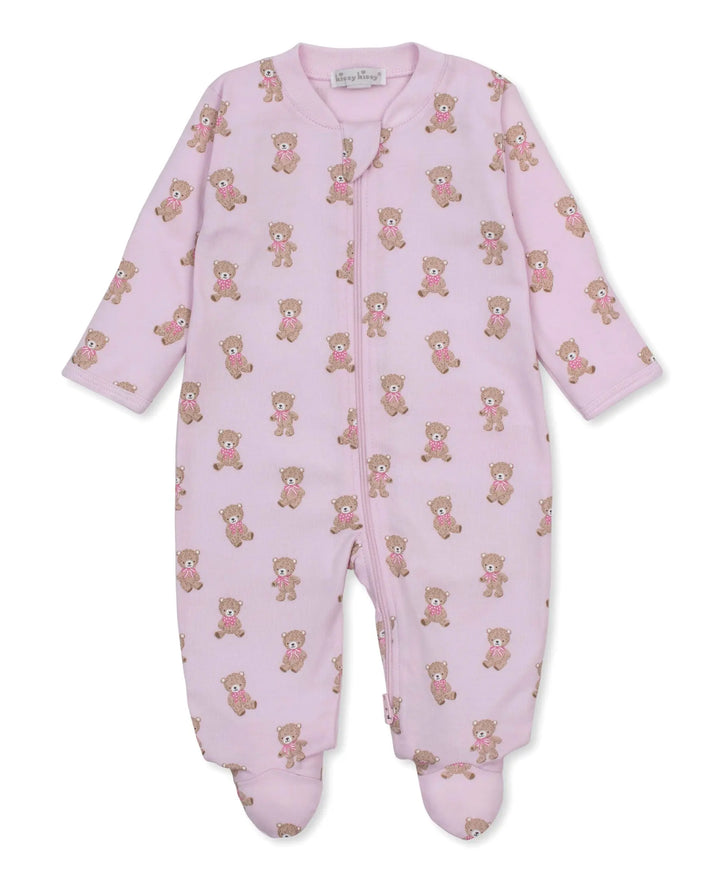 Blue Almonds Ltd Baby Girls Zip Babygrow - Teddy Bear Club Kissy Kissy