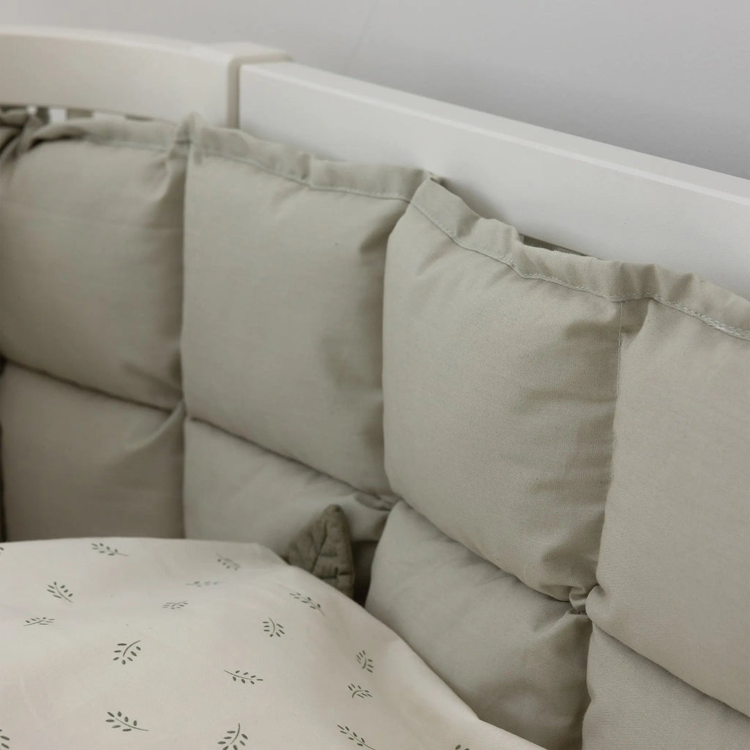 Blue Almonds Ltd Baby Half Bumper - Mist Green Sebra