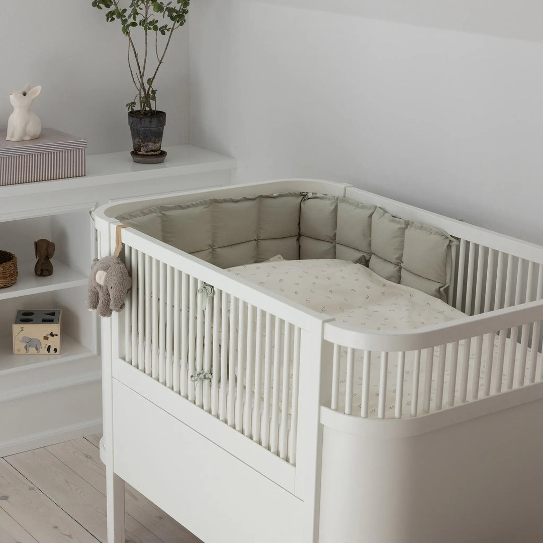 Blue Almonds Ltd Baby Half Bumper - Mist Green Sebra