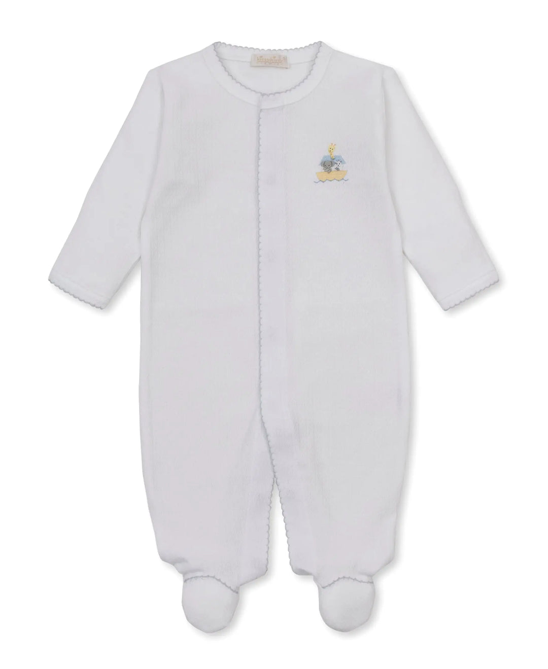 Blue Almonds Ltd Baby Hand Embroidered Babygrow - Noah's Journey Kissy Kissy