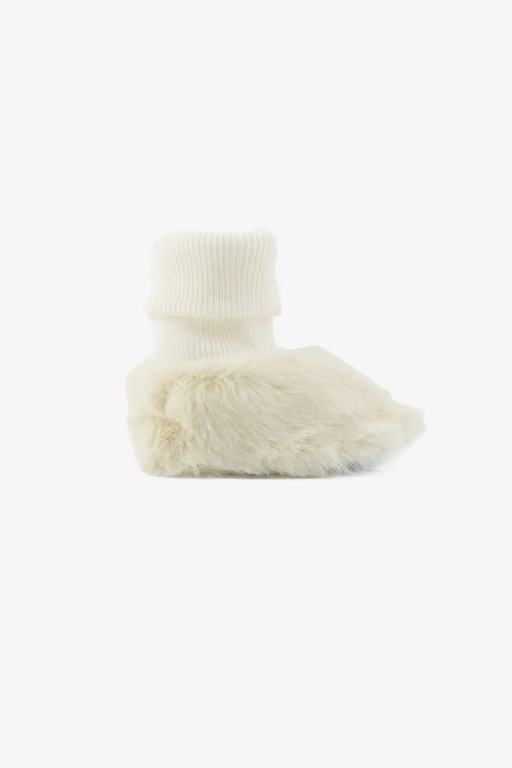 Blue Almonds Ltd Baby Ivory Faux Fur Booties Tartine et Chocolat