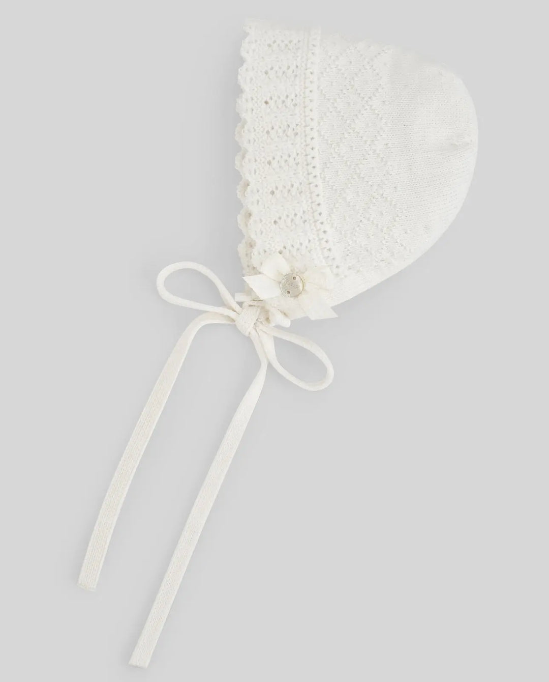 Baby Knitted Bonnet, Jumper & Leggings Set Paz in Cream