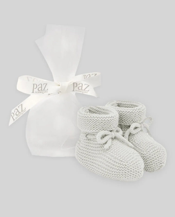 Blue Almonds Ltd Baby Knitted Booties Essential in Cream Paz Rodriguez