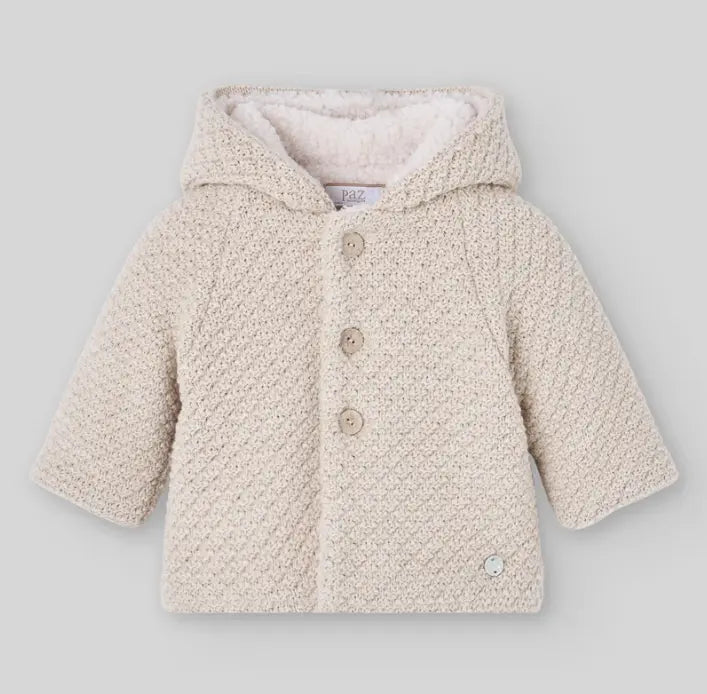 Blue Almonds Ltd Baby Knitted Coat in Sand Paz Rodriguez
