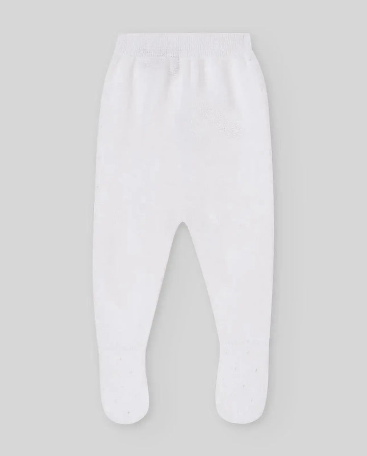 Blue Almonds Ltd KNIT NEWBORN LEGGINS ESSENTIA V26 - White Paz Rodriguez