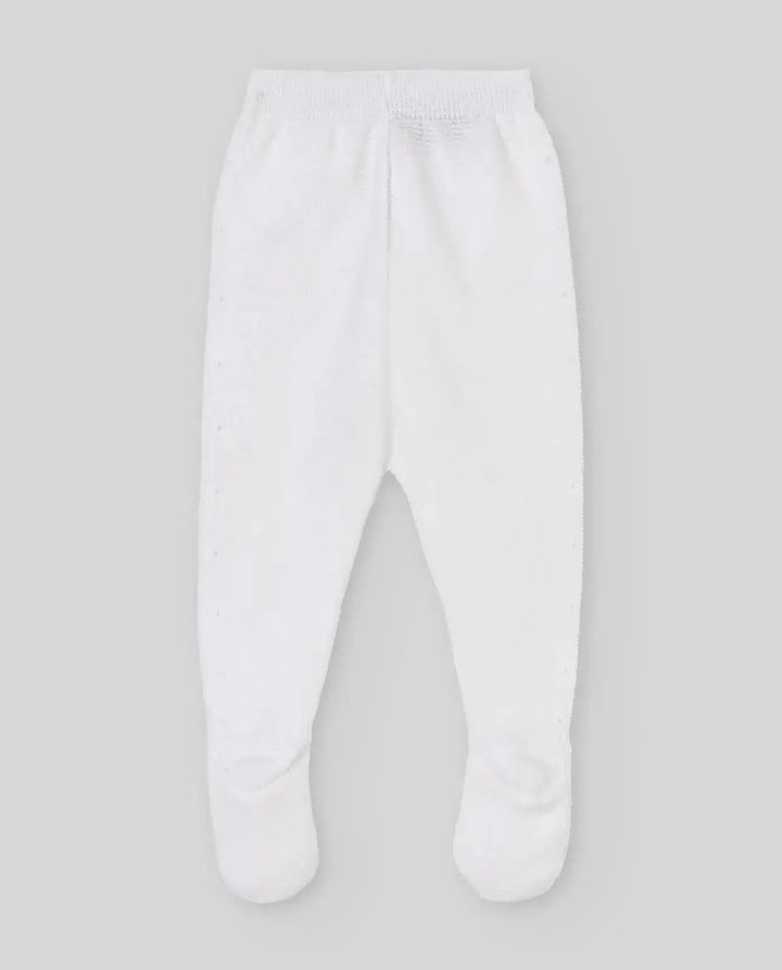 Blue Almonds Ltd KNIT NEWBORN LEGGINS ESSENTIA V26 - White Paz Rodriguez
