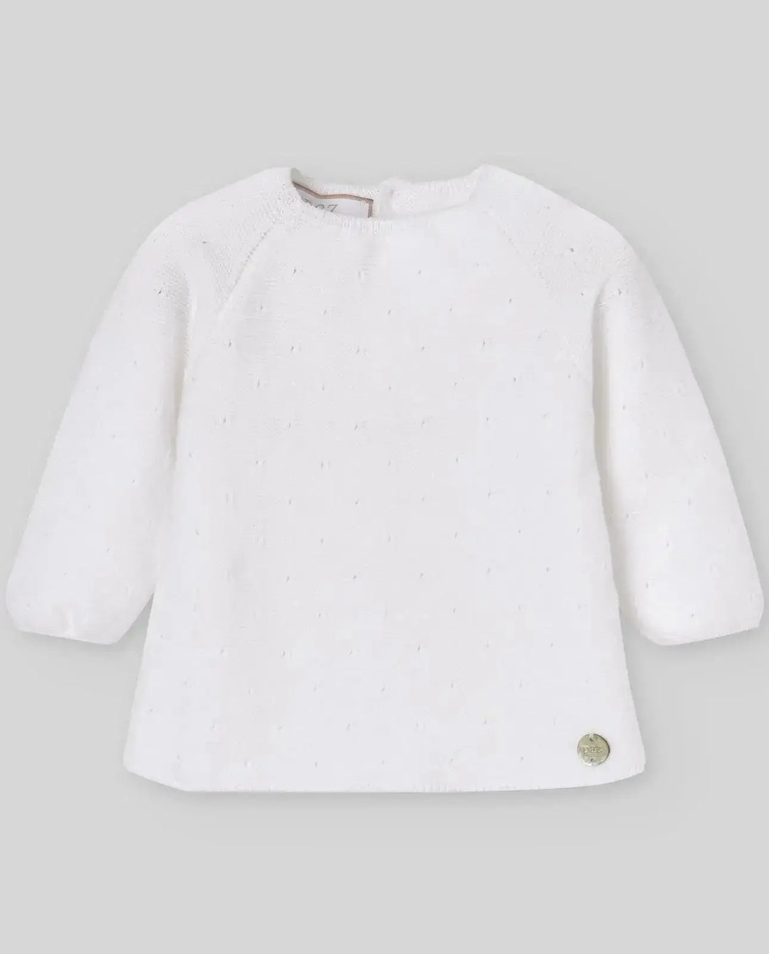 Blue Almonds Ltd KNIT NEWBORN SWEATER ESSENTIA V26 - White Paz Rodriguez