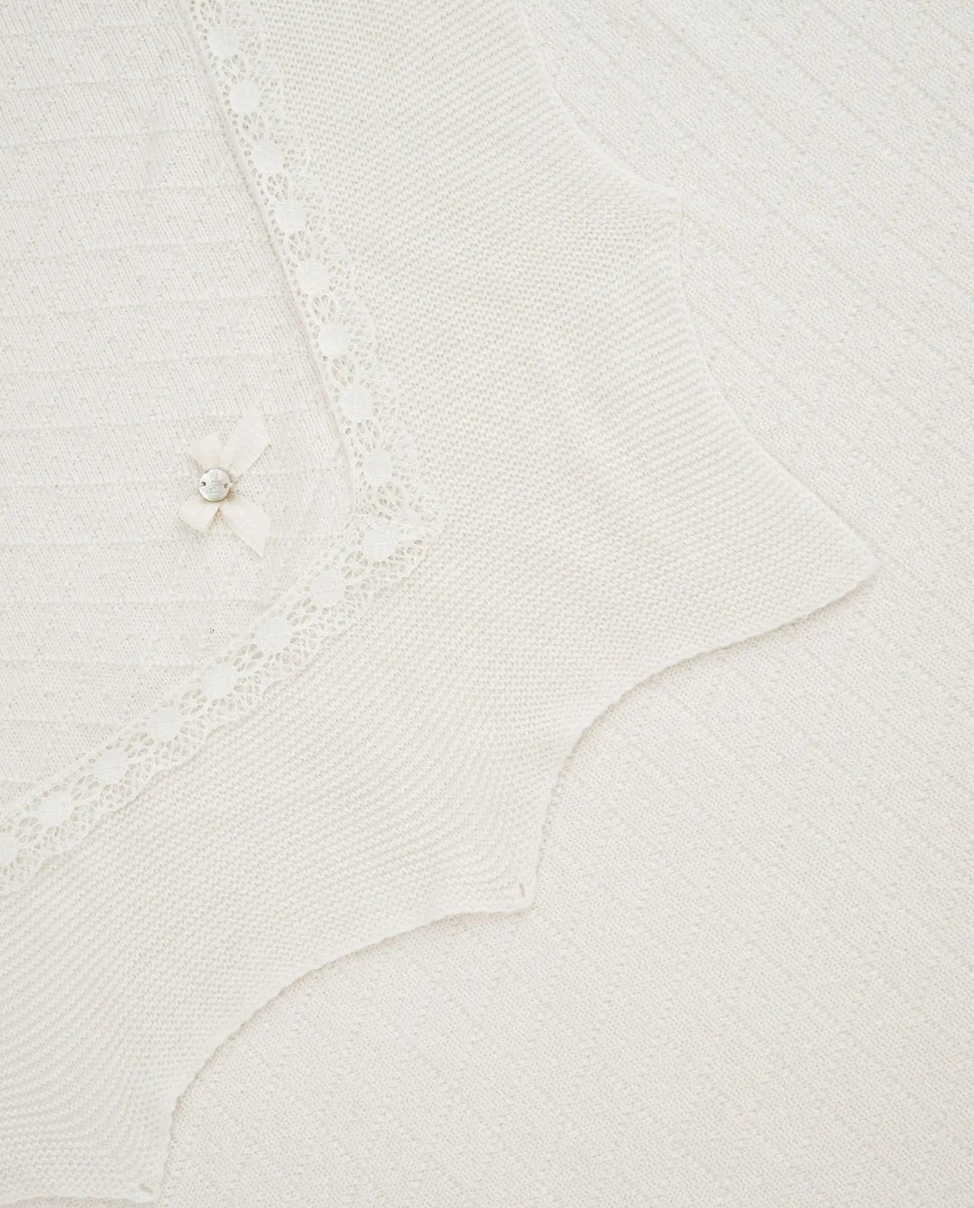 Blue Almonds Ltd Baby Knitted Shawl Paz in Cream Paz Rodriguez
