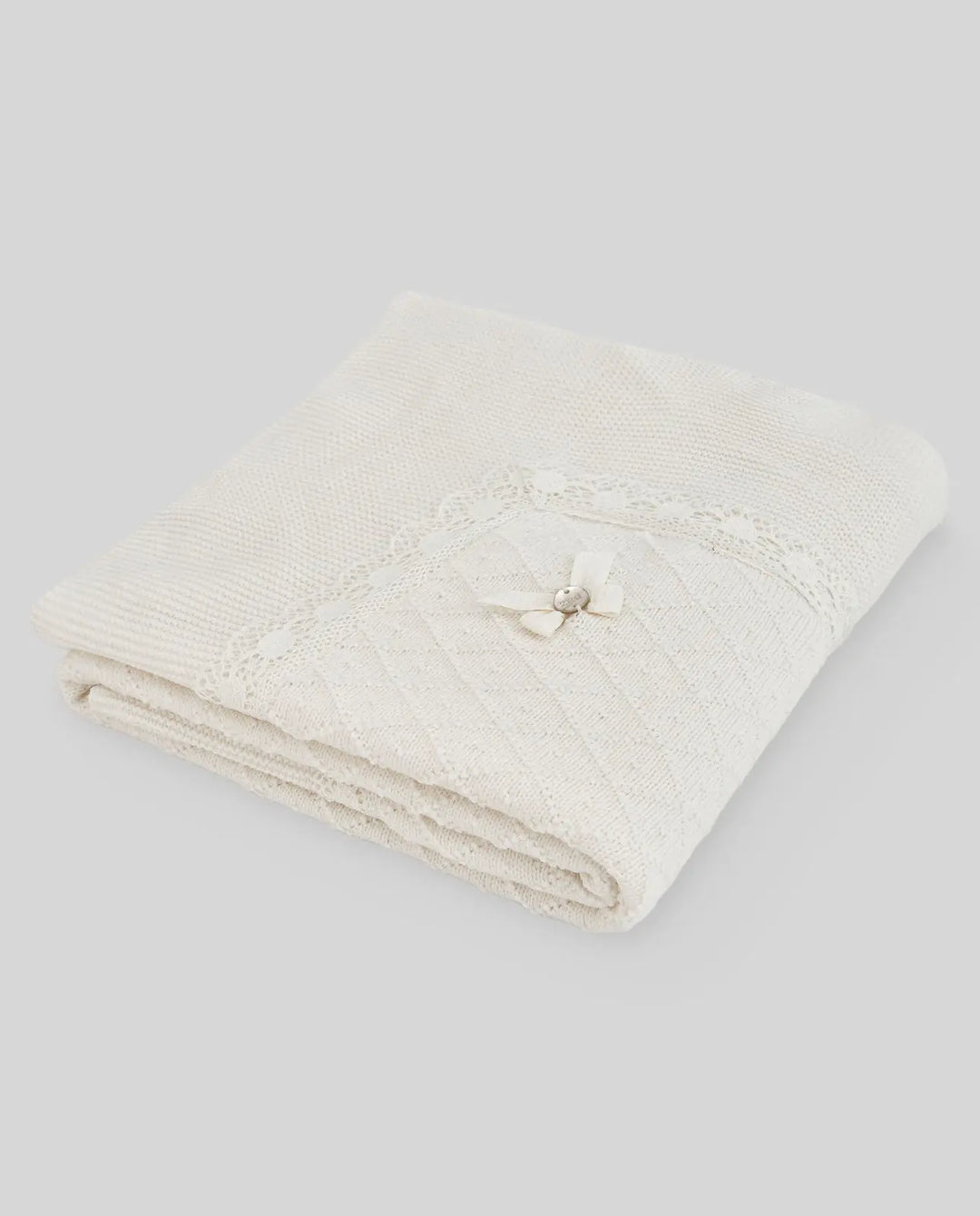 Blue Almonds Ltd Baby Knitted Shawl Paz in Cream Paz Rodriguez