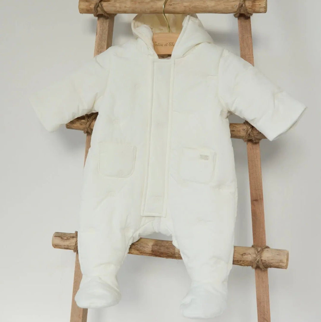 Blue Almonds Ltd Baby Milky White Pramsuit Tartine et Chocolat