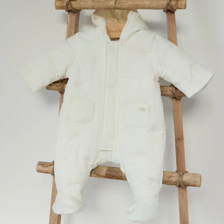 Blue Almonds Ltd Baby Milky White Pramsuit Tartine et Chocolat