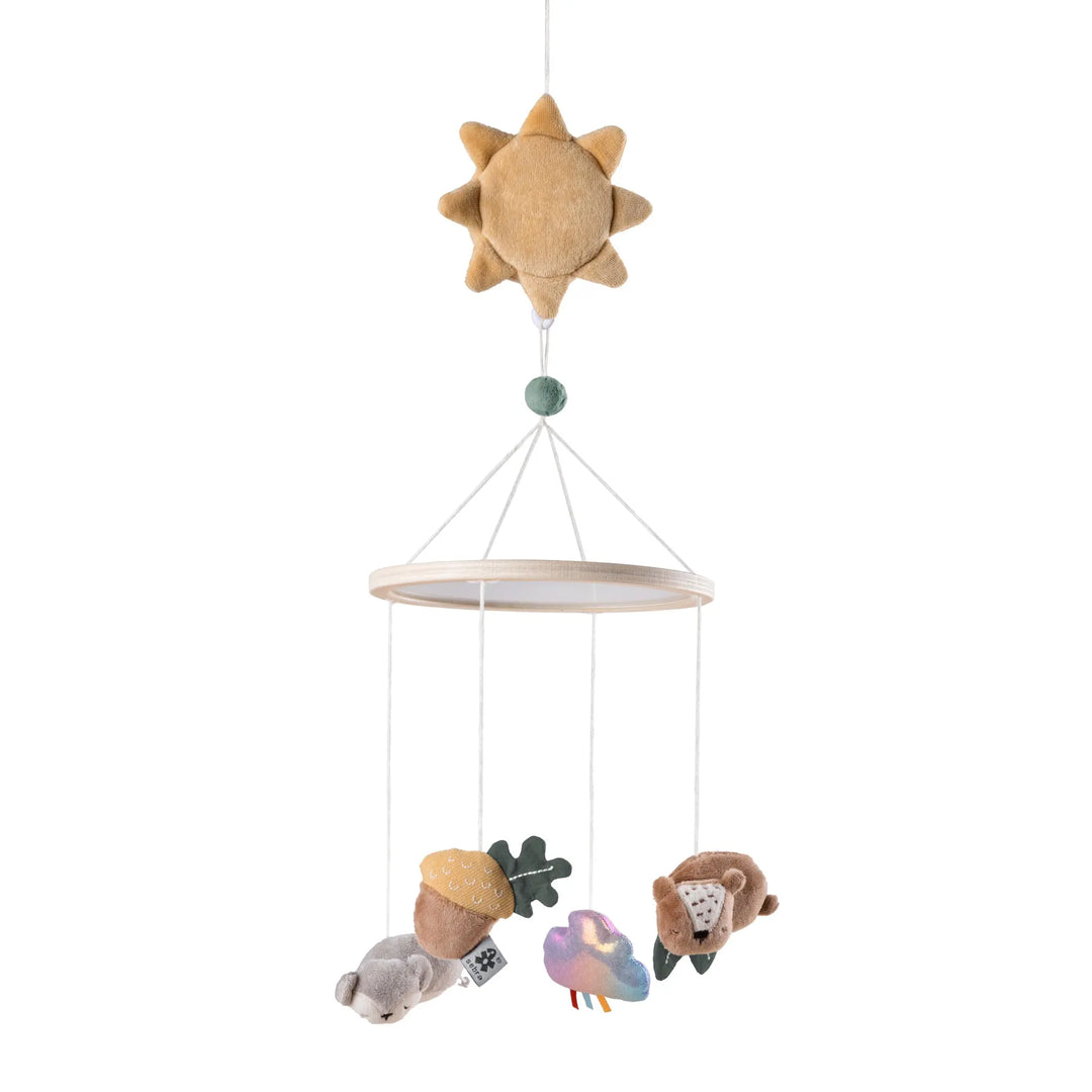 Blue Almonds Ltd Baby Musical Mirror Mobile - Woodland Sebra