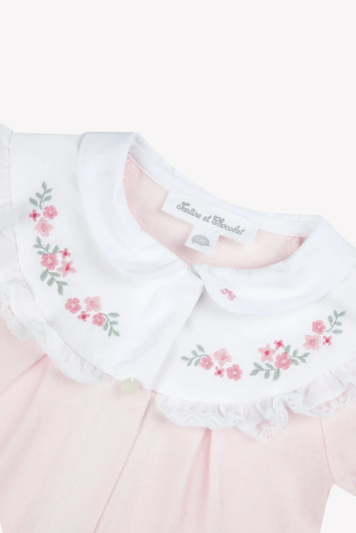 Blue Almonds Ltd Baby Pale Pink Babygrow Tartine et Chocolat