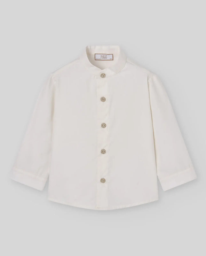 Baby Shirt, Knitted Pullover & Trousers Set Ponte in Cream, Sapphire Blue & Light Brown