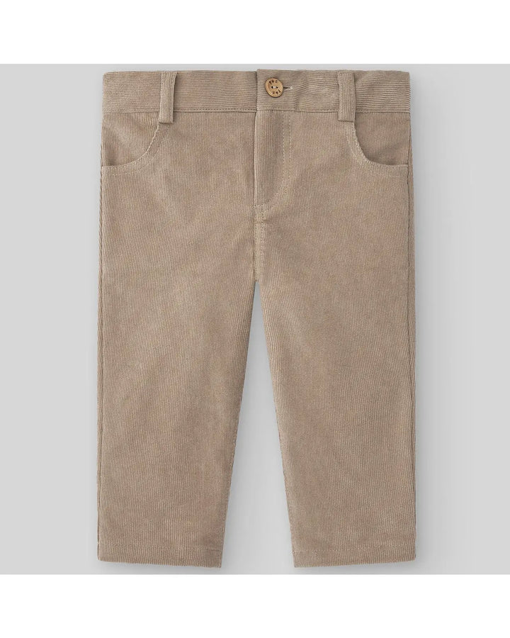 Baby Shirt, Knitted Pullover & Trousers Set Ponte in Cream, Sapphire Blue & Light Brown