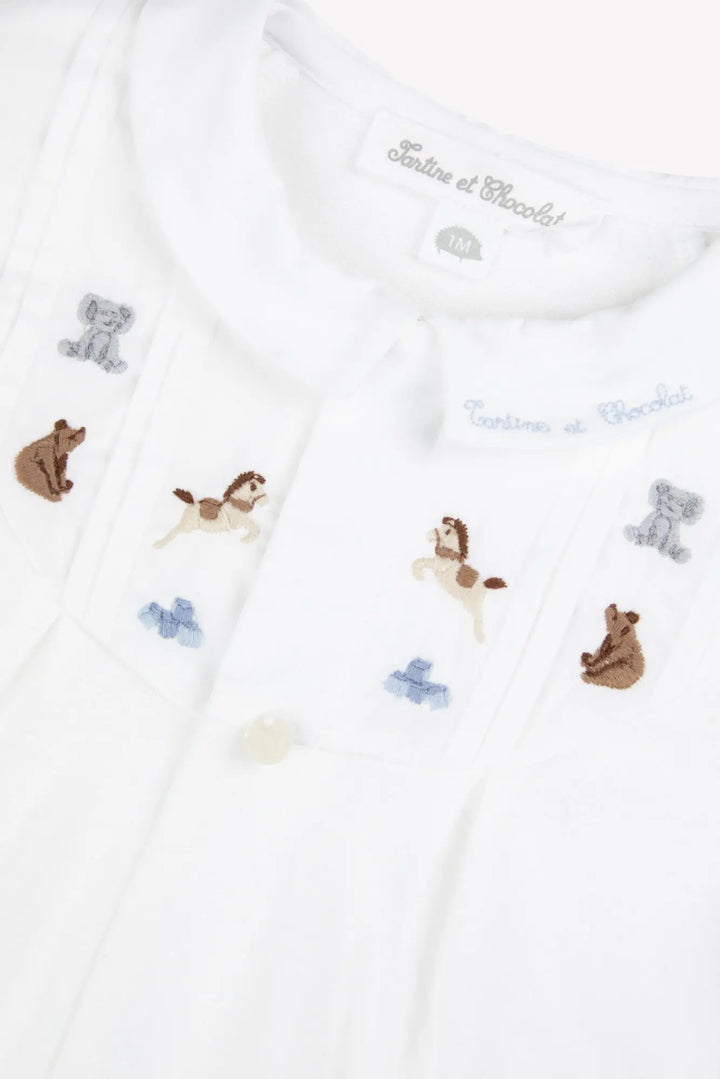 Blue Almonds Ltd Baby White Babygrow Tartine et Chocolat
