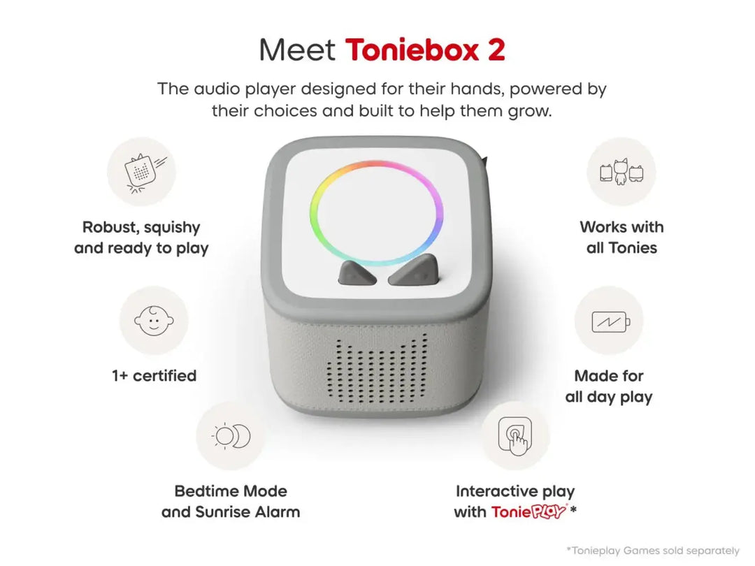 Blue Almonds Ltd Toniebox2 - Moon Grey Tonies