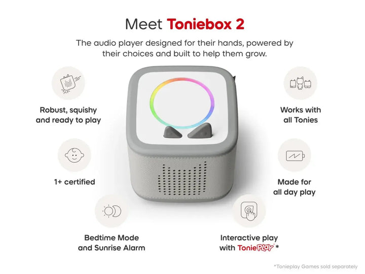 Blue Almonds Ltd Toniebox2 - Moon Grey Tonies