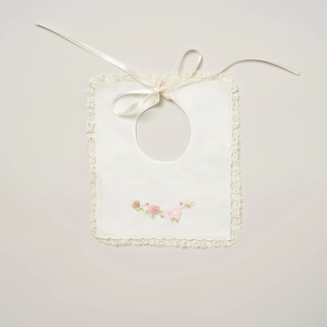 Blue Almonds Ltd Baby girls bib 'Piccola Rosa' Piccola Giuggiola