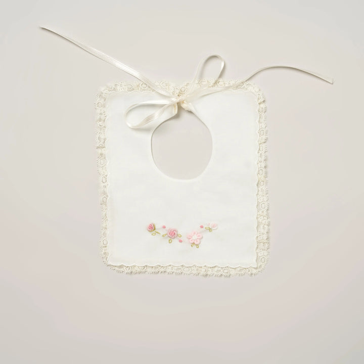 Blue Almonds Ltd Baby girls bib 'Piccola Rosa' Piccola Giuggiola