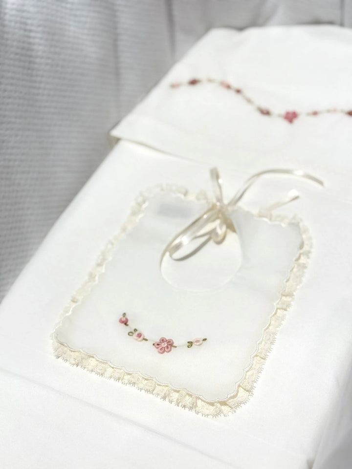 Blue Almonds Ltd Baby girls bib 'Piccola Rosa' Piccola Giuggiola