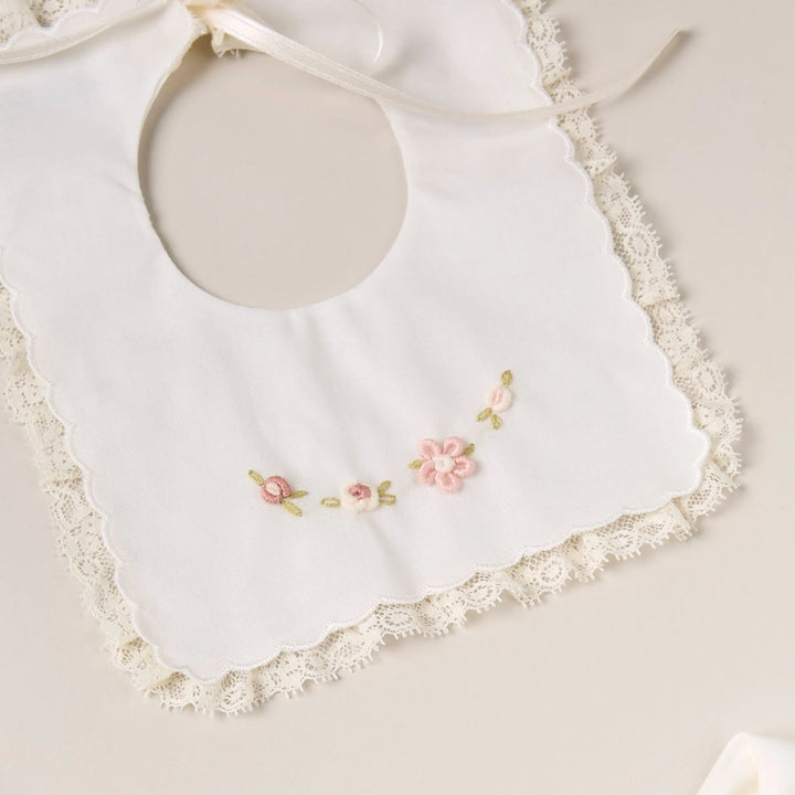 Blue Almonds Ltd Baby girls bib 'Piccola Rosa' Piccola Giuggiola