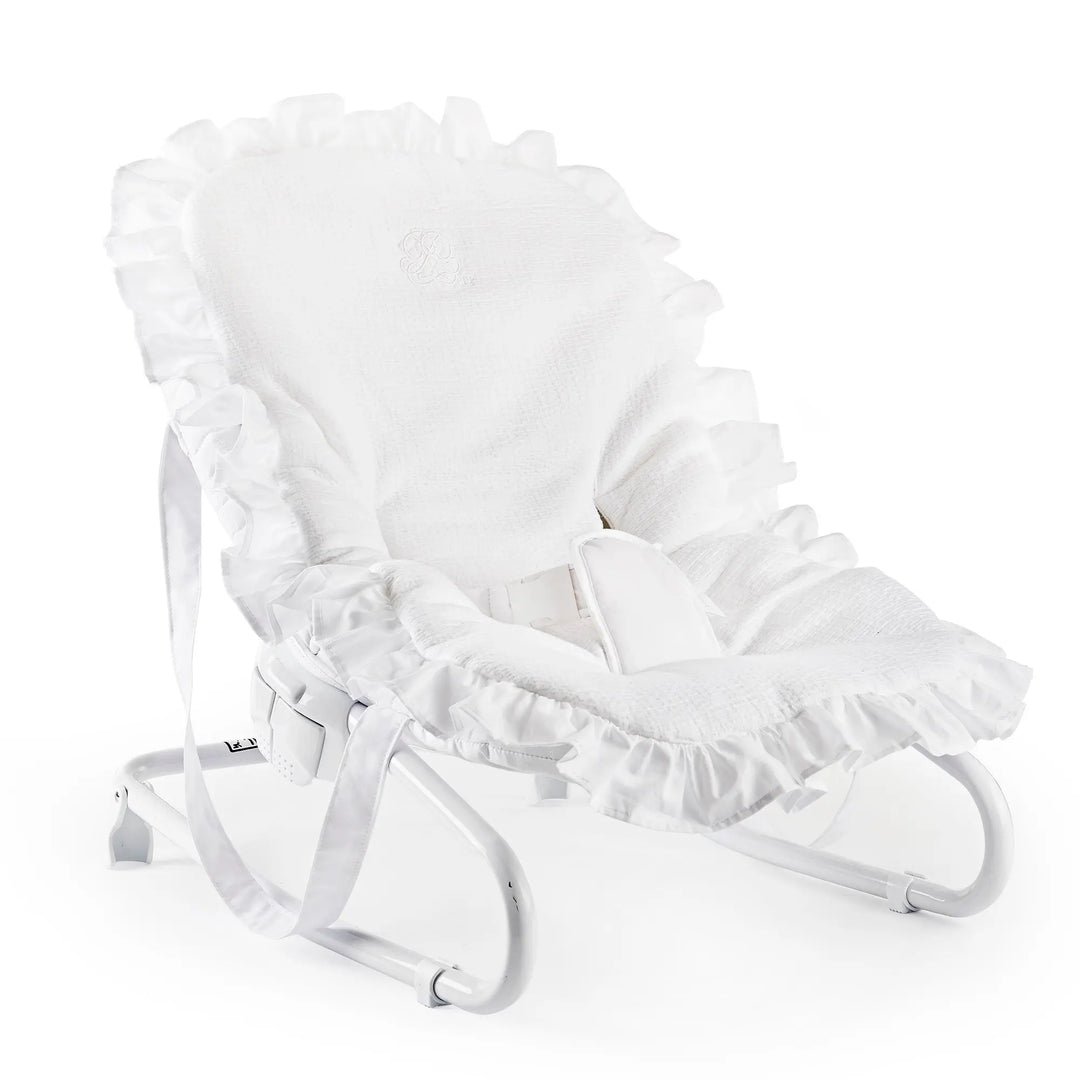 Blue Almonds Ltd Baby seat Cover + ruffle - Padded - Cotton White Theophile & Patachou