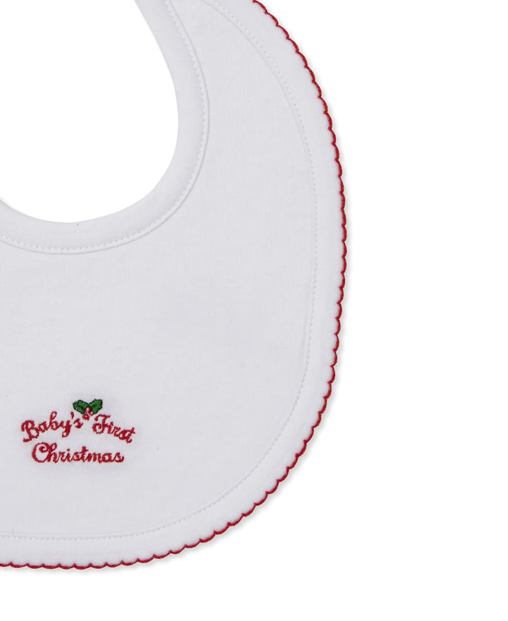 Blue Almonds Ltd Baby's First Christmas 25 - Bib - White/Red - NEUTRAL Kissy Kissy