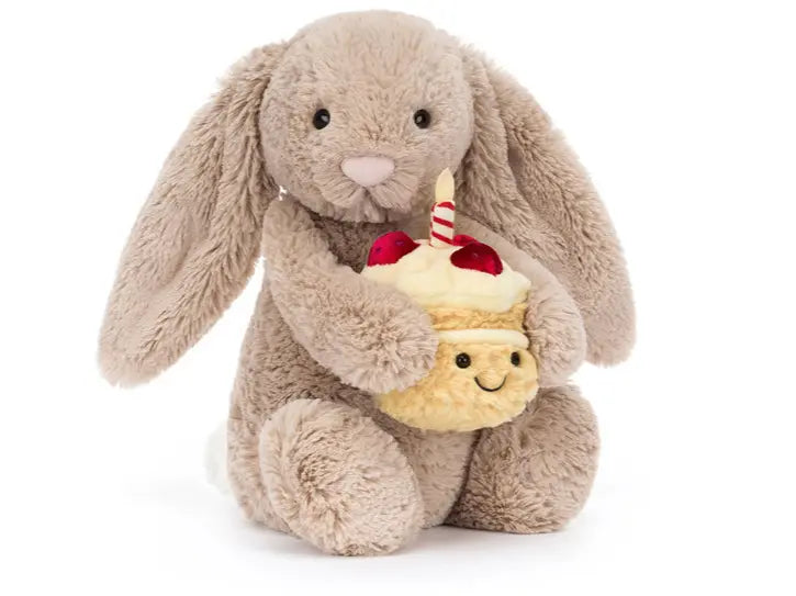 Blue Almonds Ltd Bashful Beige Bunny 'Birthday' Blue Almonds