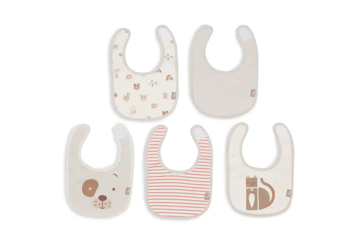 Blue Almonds Ltd Bib - Animal Friends - 5 Pack Jollein
