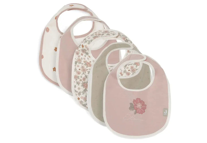 Blue Almonds Ltd Bib - Retro Flowers - 5 Pack Jollein