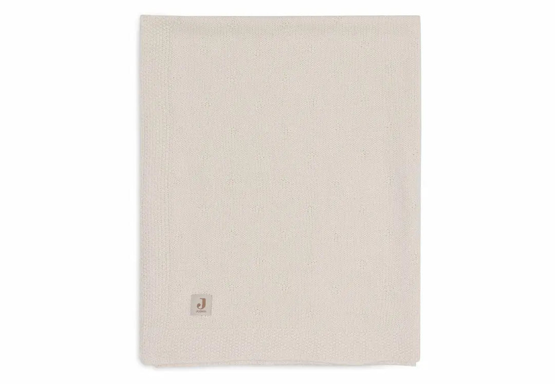 Blue Almonds Ltd Blanket Cradle 75x100cm Cosy Knit Ivory Jollein