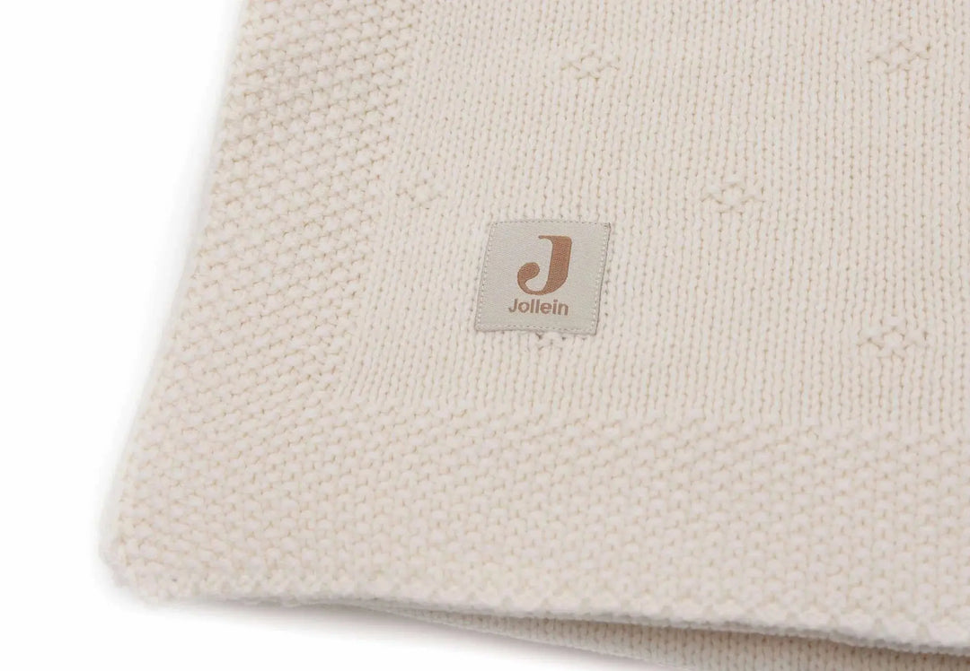 Blue Almonds Ltd Blanket Cradle 75x100cm Cosy Knit Ivory Jollein
