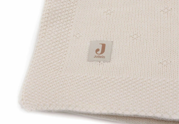 Blue Almonds Ltd Blanket Cradle 75x100cm Cosy Knit Ivory Jollein