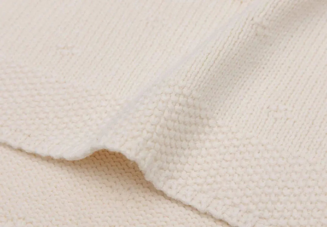 Blue Almonds Ltd Blanket Cradle 75x100cm Cosy Knit Ivory Jollein