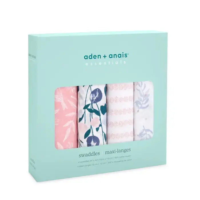 Blue Almonds Ltd Cotton muslin 4-pack "Flowers Bloom " aden + anais