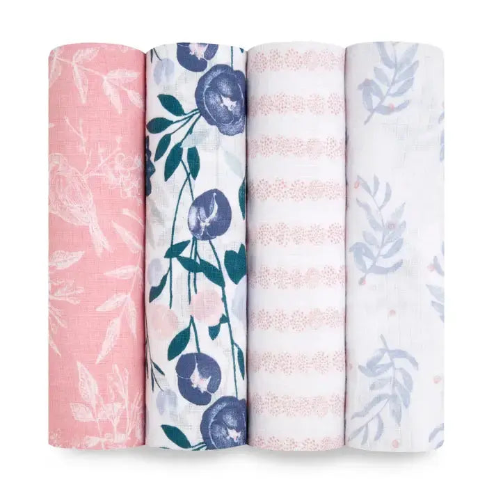Blue Almonds Ltd Cotton muslin 4-pack "Flowers Bloom " aden + anais