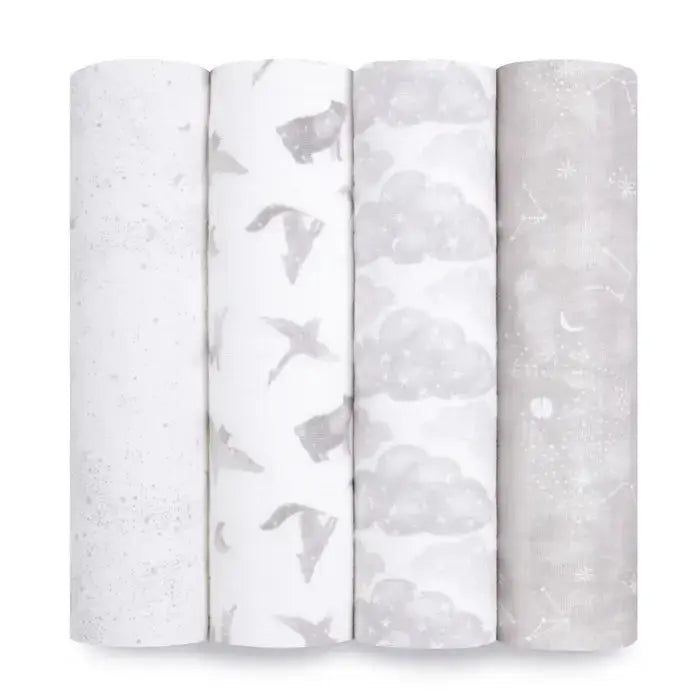 Blue Almonds Ltd Cotton muslin 4-pack "Map the Stars" aden + anais